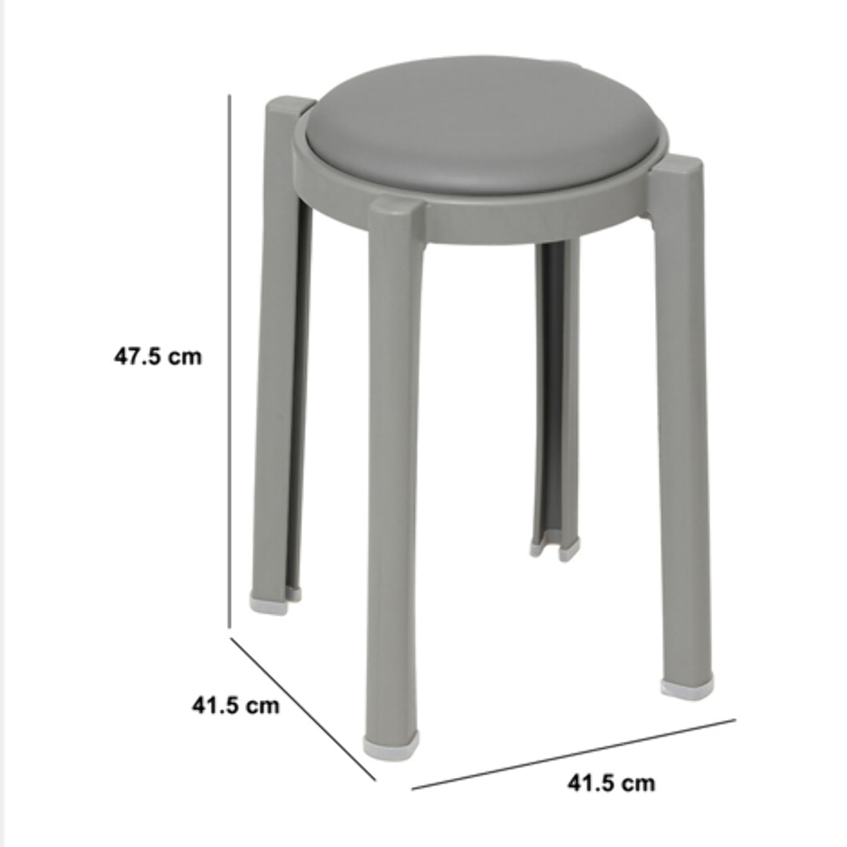 Tabouret "Plasta" en plastique gris