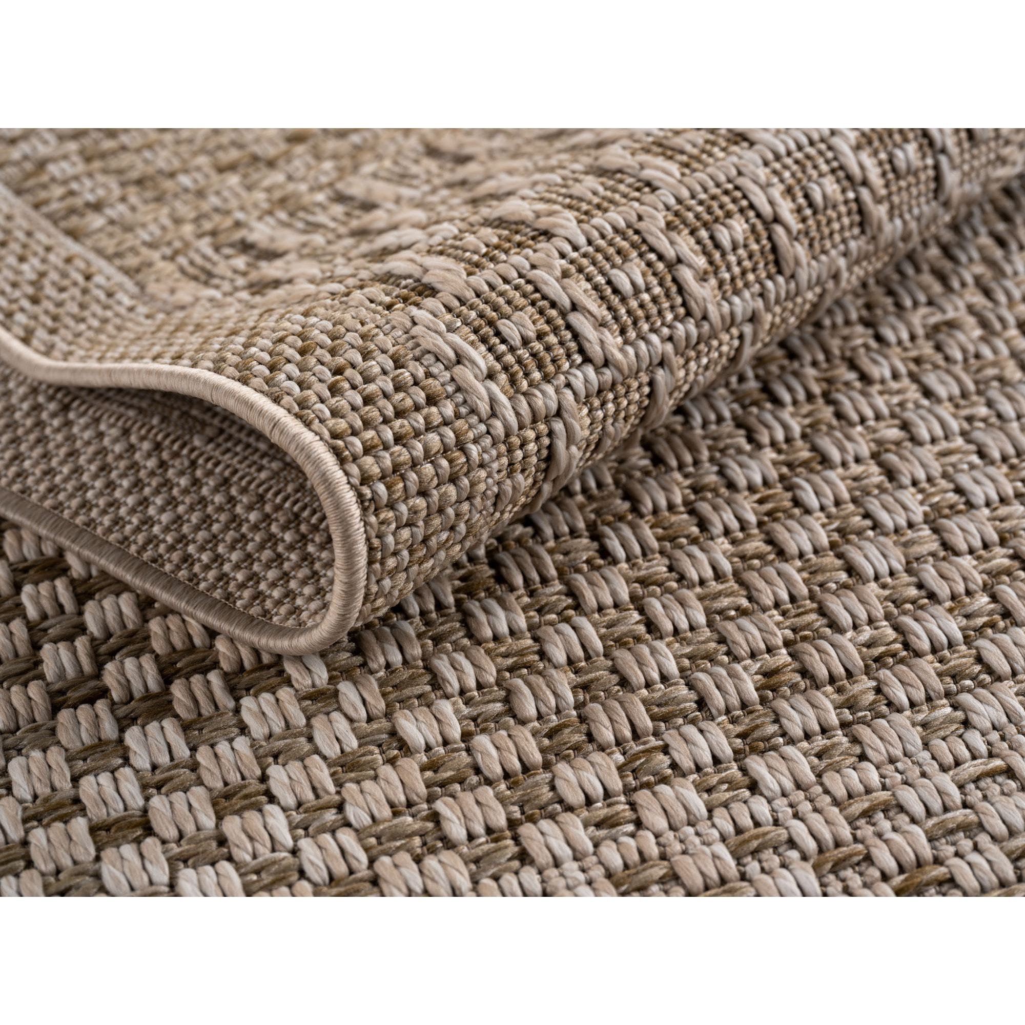 NEREA - Tapis intérieur/extérieur beige, design damier