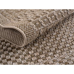 NEREA - Tapis intérieur/extérieur beige, design damier