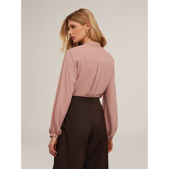 Motivi - Camisa con volantes - Rosa