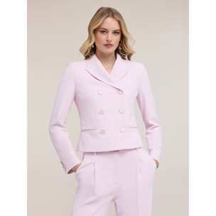 Motivi - Chaqueta cruzada en cady crêpe - Rosa