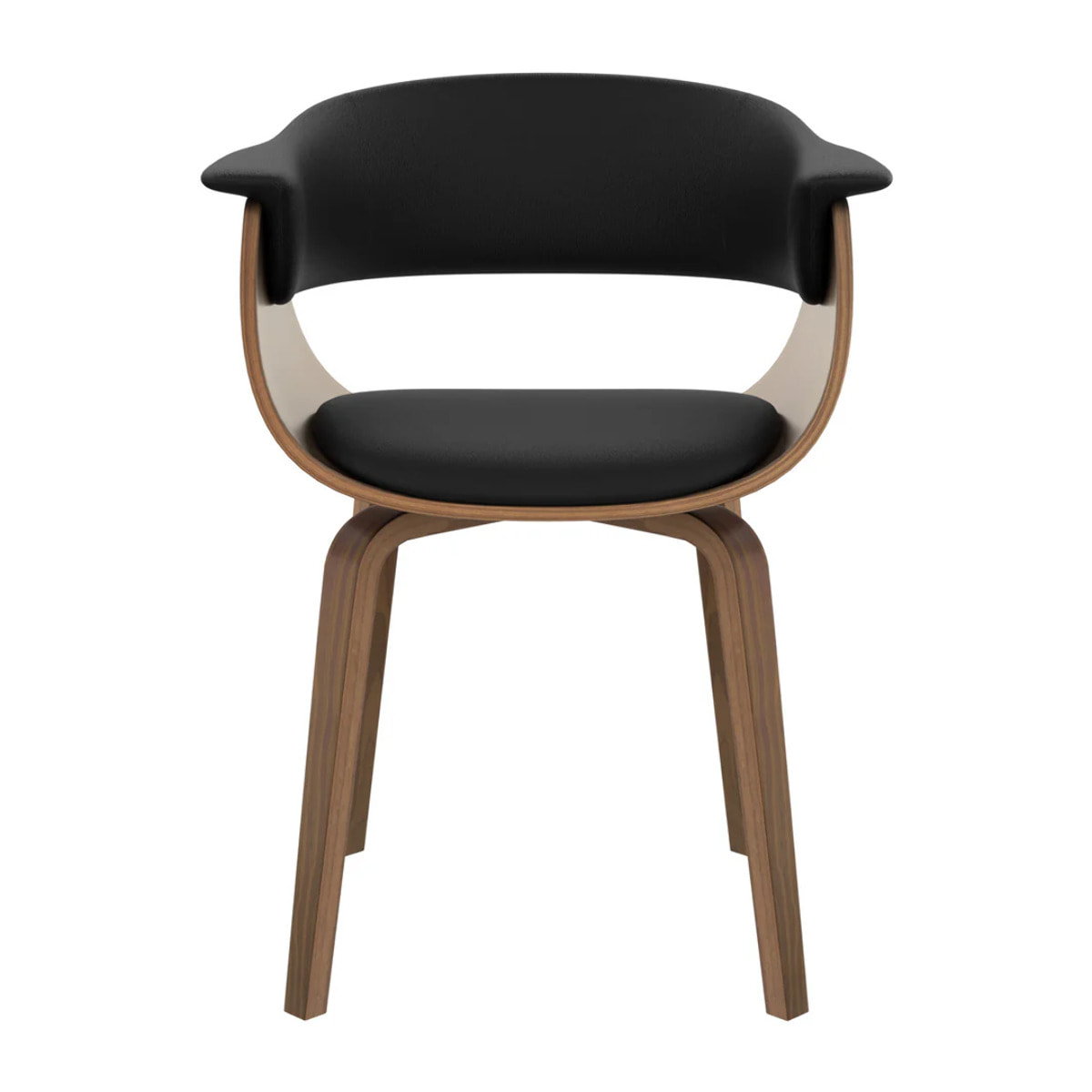 Chaise en cuir synthétique noir - Piada