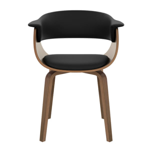 Chaise en cuir synthétique noir - Piada