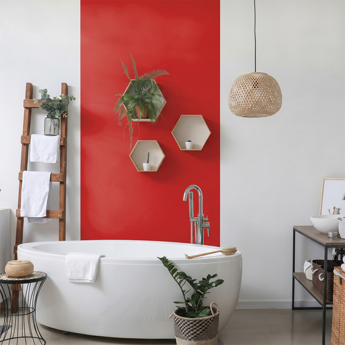 Rouleau adhésif décoratif Vinyle au Mètre - Rouge tomate - Sticker Lavable Imperméable Mur Cuisine Meubles