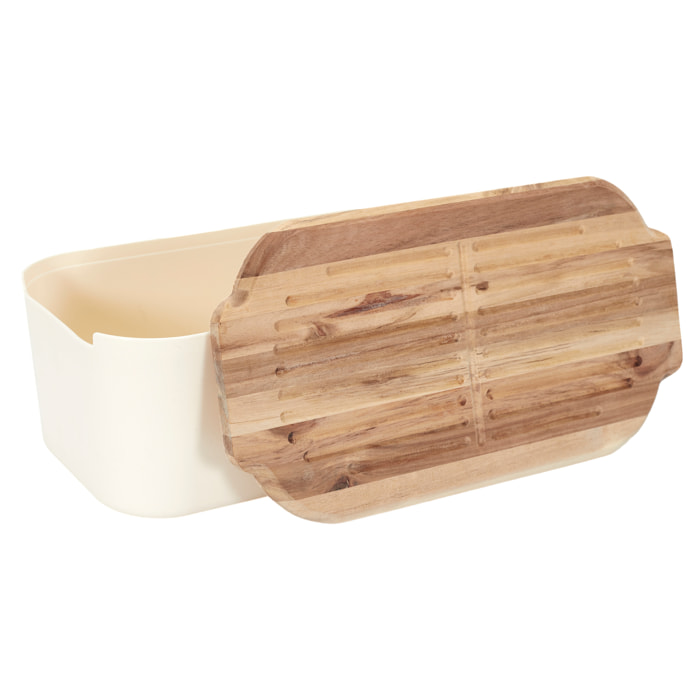 Boite A Pain Couvercle Planche Acacia