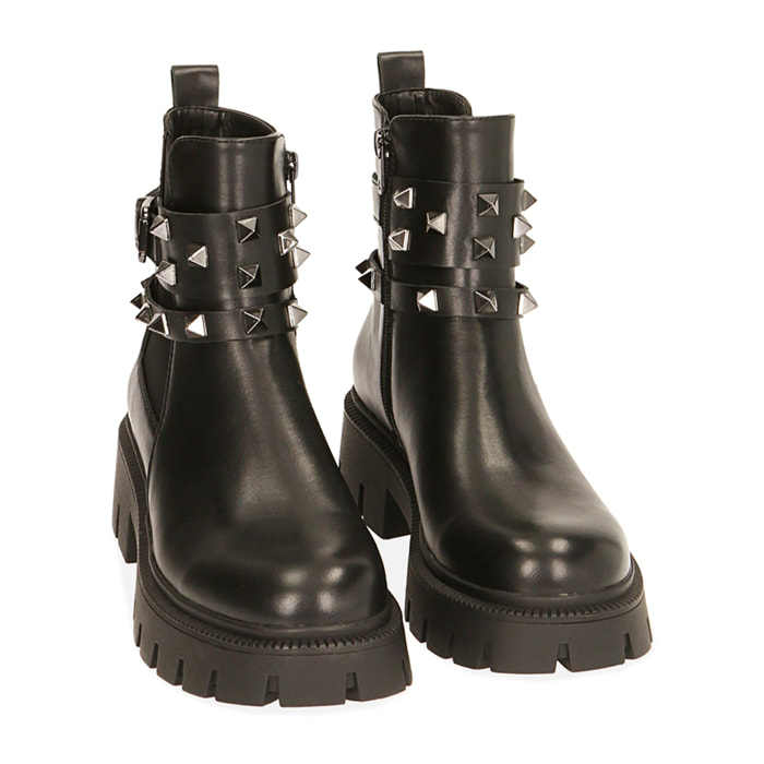 Chelsea negro de cuero, tacón 4,5 cm