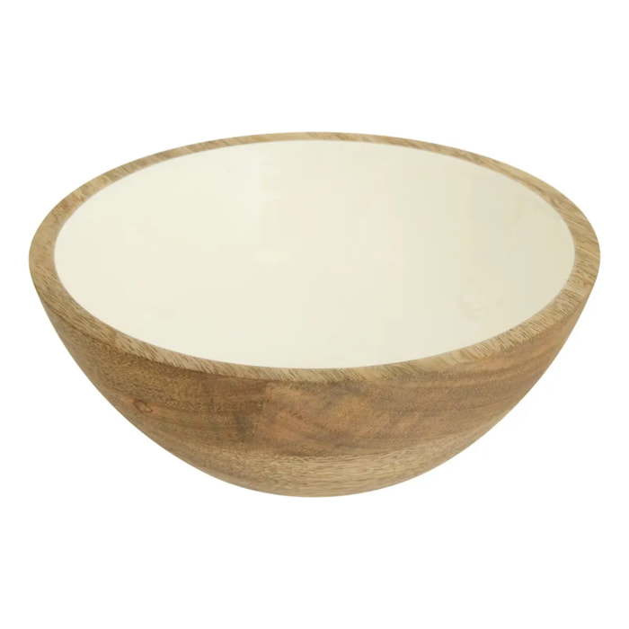 Saladier Inaya D19cm blanc chaud et manguier