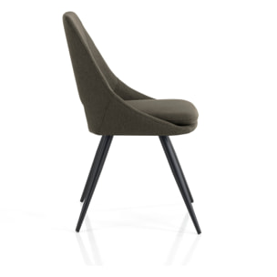 Tomasucci Ensemble de 2 chaises BETTA GRIS FONCÉ