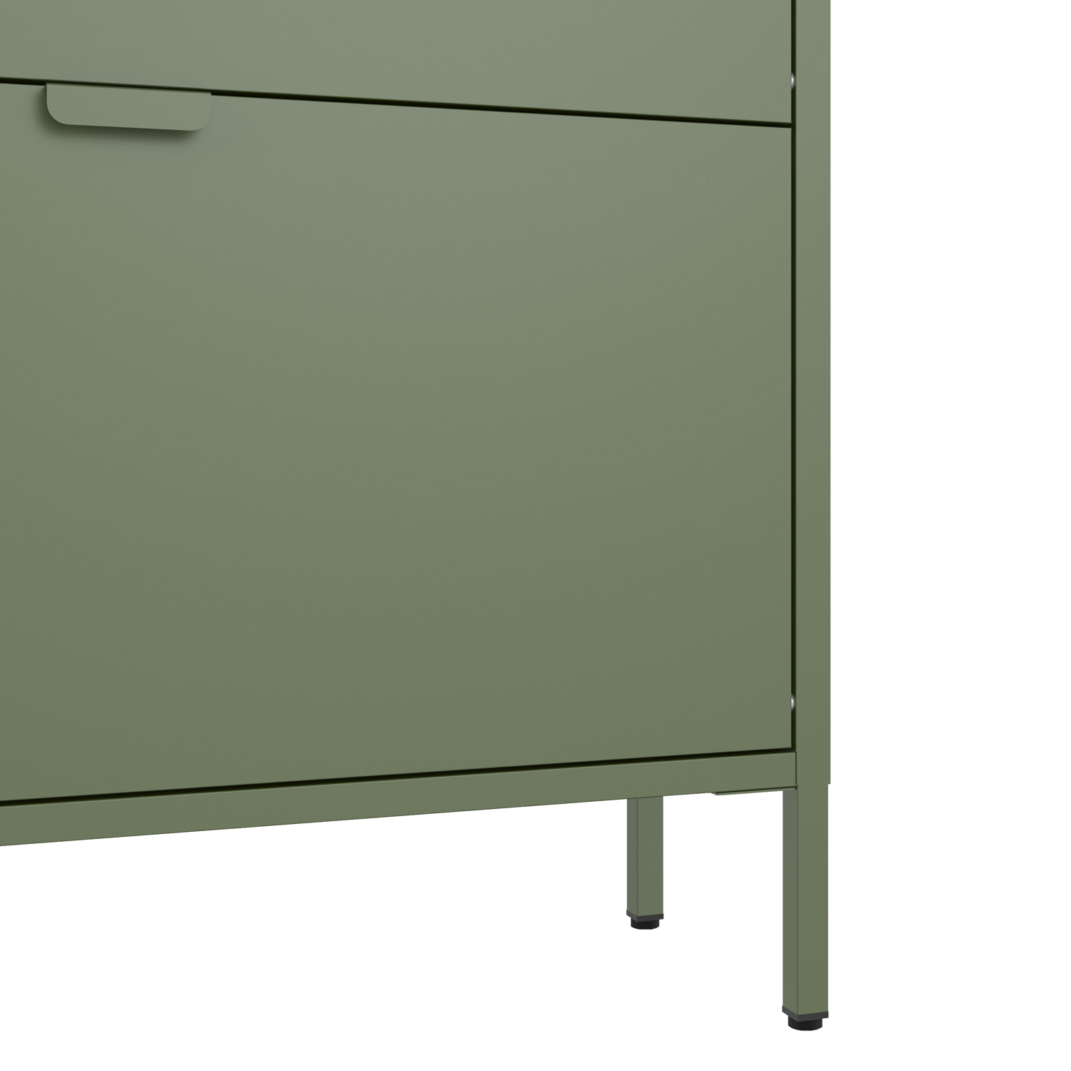 Meuble à chaussures 3 portes en métal vert kaki MARION