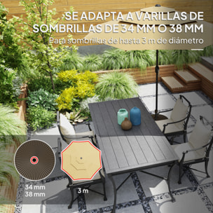 Base para Sombrilla Redonda Soporte para Parasol Pie para Sombrilla Rellenable con Agua 23L o Arena 28kg para Jardín Terraza Marrón
