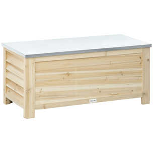 Banc coffre de jardin 2 en 1 - dim. 110L x 50l x 50H cm - charge max. 120 Kg - bois sapin pré-huilé acier galvanisé