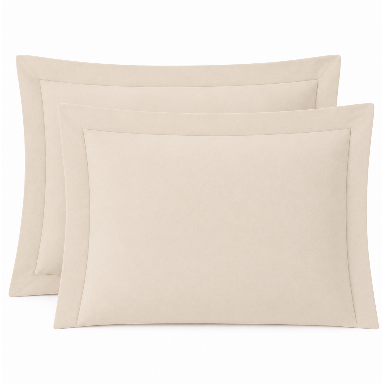 SARTORIALE Coppia Federe 3 Volani Elegance Tinta Unita in Percalle_52x82_Ivory