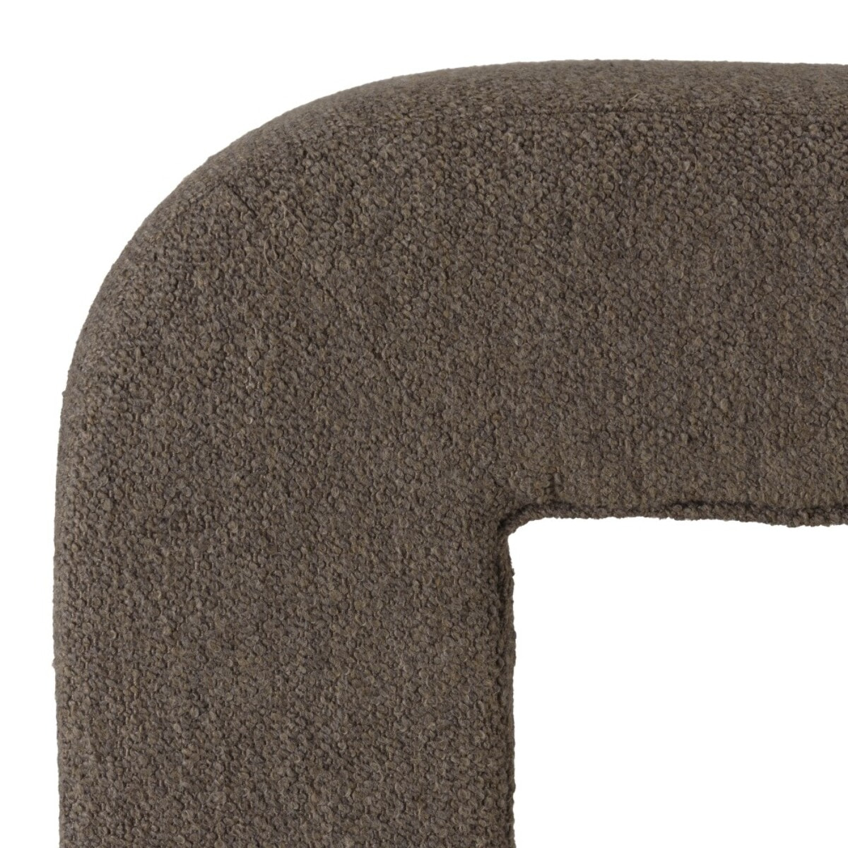 LEOPOLD - Pouf en tissu petite bouclette taupe foncé