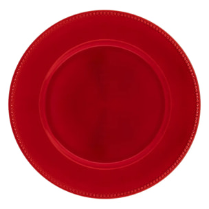 Assiette de présentation billes rouge