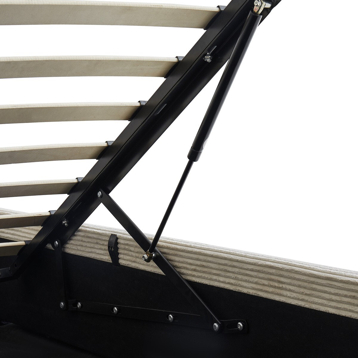 Lit coffre avec tête de lit en velours côtelé - TINA