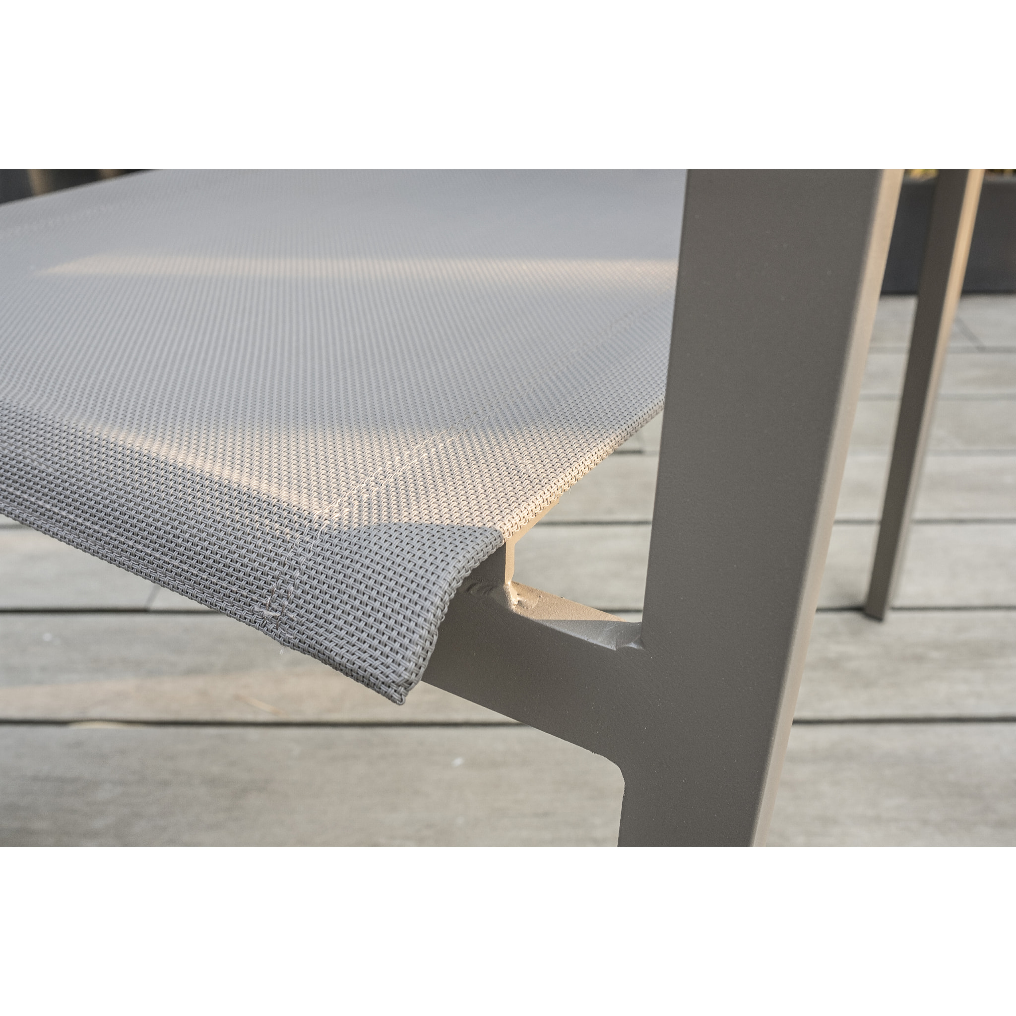ZAHARA - Lot de 2 fauteuils de jardin en aluminium et toile plastifiée taupe