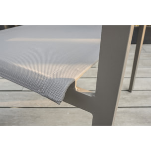 ZAHARA - Lot de 2 fauteuils de jardin en aluminium et toile plastifiée taupe