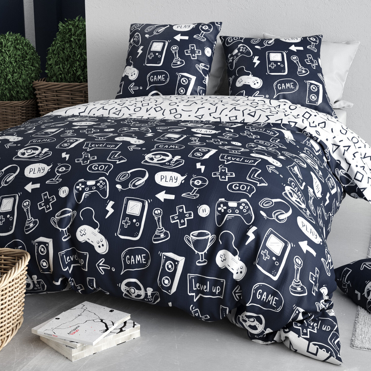 Parure housse de couette 3pcs 100% coton 57 fils geek
