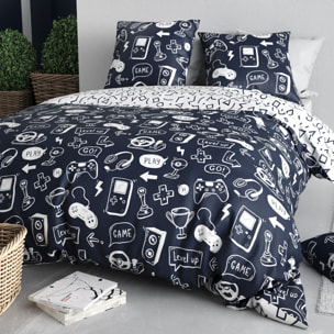 Parure housse de couette 3pcs 100% coton 57 fils geek