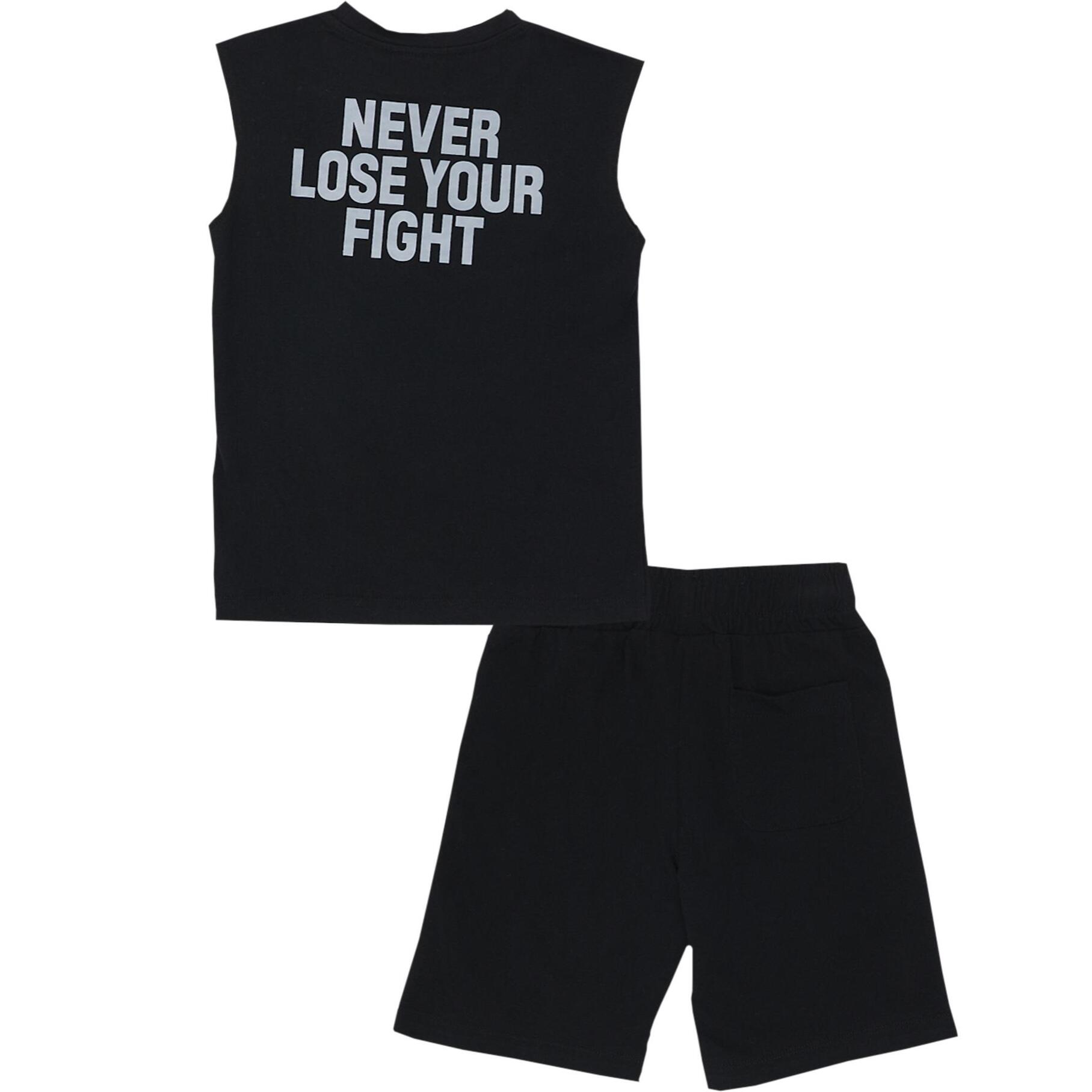Conjunto infantil de camiseta sin mangas y bermudas Fight Fluo