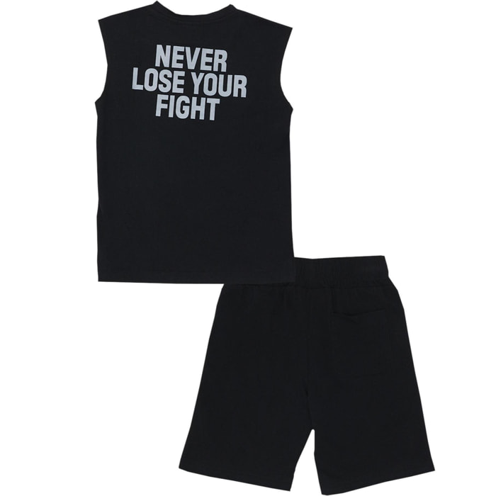 Conjunto infantil de camiseta sin mangas y bermudas Fight Fluo