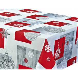 Nappe anti tache rectangulaire "Boules" 145 x 300 cm (8 à 12 couverts) - Neige