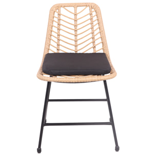 Lot de 2 chaises en rotin synthétique avec coussins OKA
