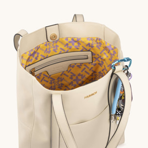 Bolso Shopper Color Crema con Charms Personalizables CHARMS SHOPPER CREAM