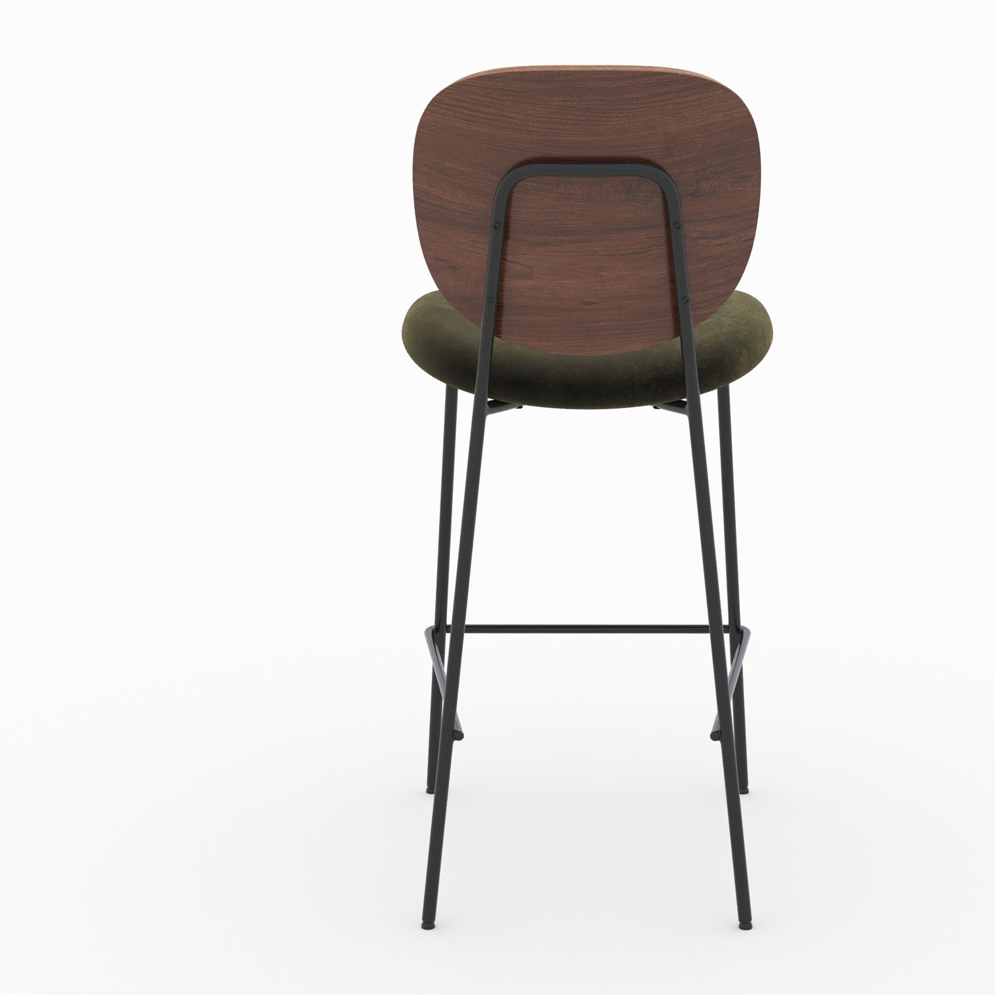 Lot de 2 chaises pour îlot central 65,5 cm en velours vert kaki - Simone
