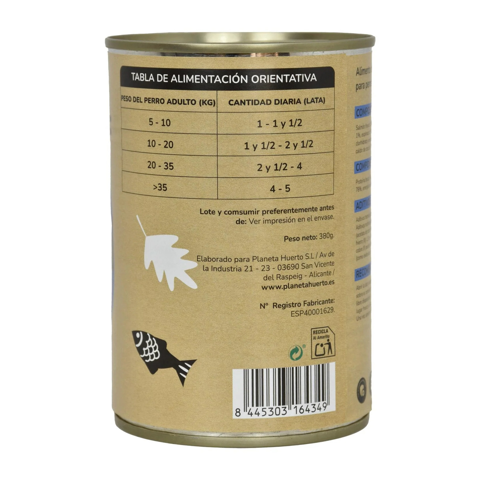 Comida Húmeda Grain Free Superpremium para perro Salmón Planeta Huerto 380 g