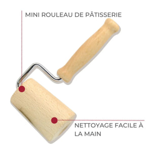 Mini rouleau à pâtisserie en bois 17 cm Fackelmann Boissellerie