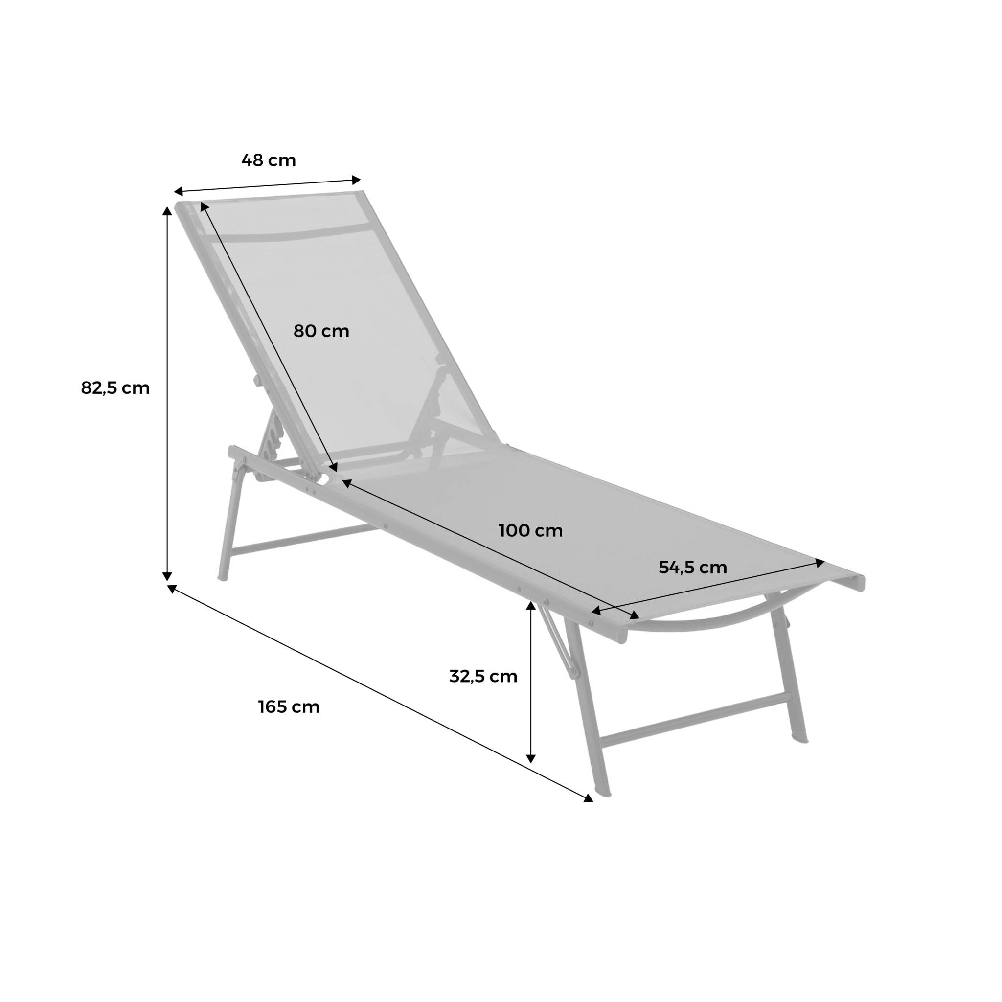 Bain de soleil acier textilène multi positions (lot de 2) TROPEA