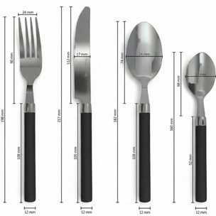 Set 24 Posate in Acciaio Inox 18/10, lavabile in lavastoviglie, design materico, Intrecci