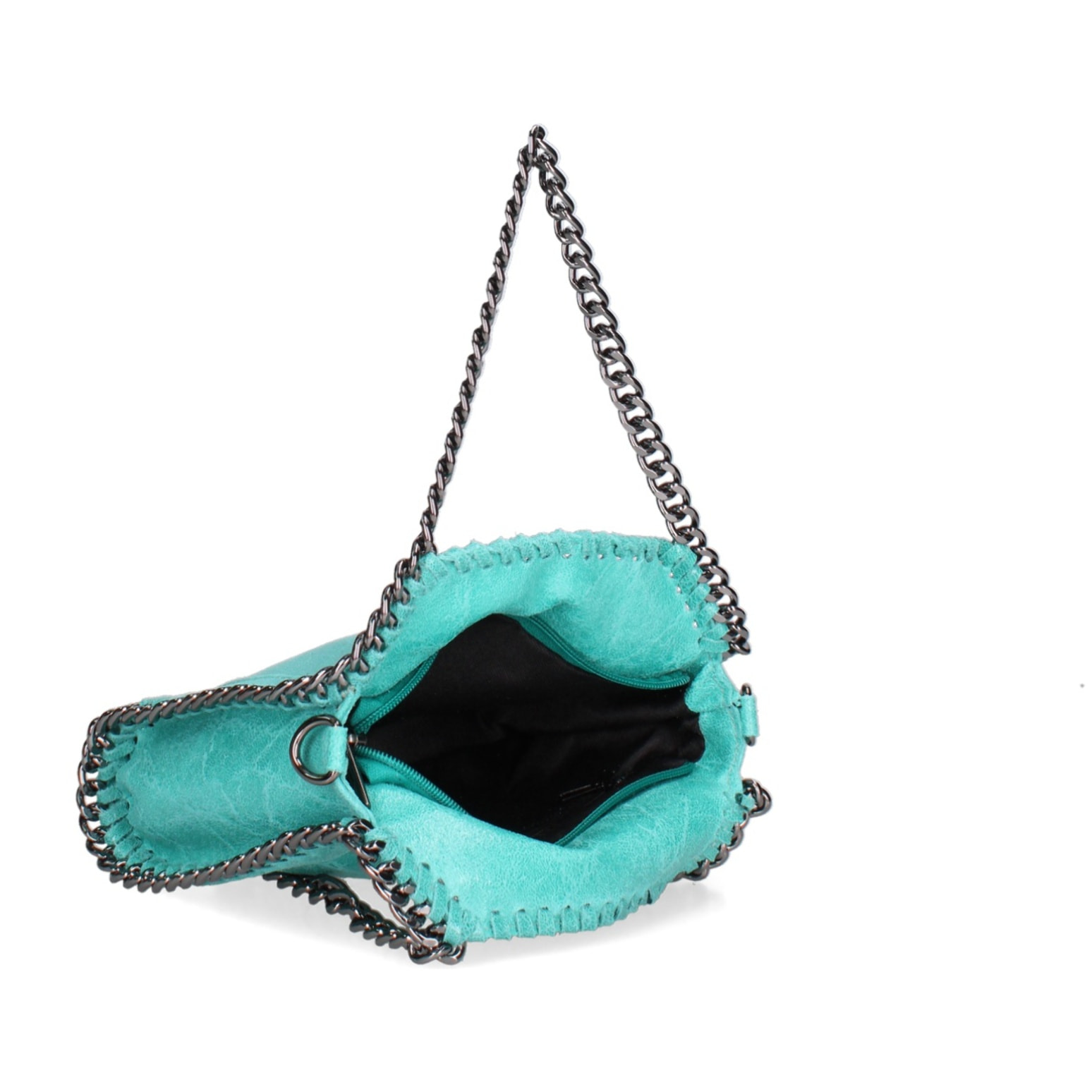 Borsa a mano da donna Made in Italy - Modello Zefira Chic - Pelle scamosciata stampata - 23.0 x 20.0 x 7.0 cm