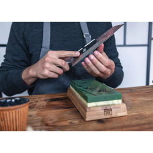 Juego de 6 Piezas "Esencial Pakka Deluxe" Damasco : 3 cuchillos + 3 accesorios