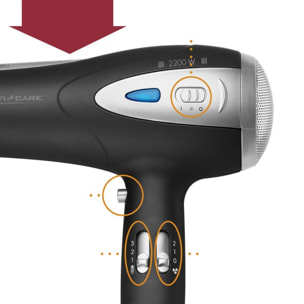 Sèche-cheveux professionnel 2200 W Noir Proficare PC-HTD3113-Noir