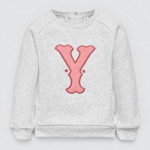 Set per neonato con felpa stampata grigia e jogger