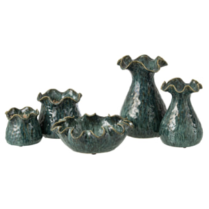 J-Line Cache-pot Ronny Irrégulier - céramique - bleu - large