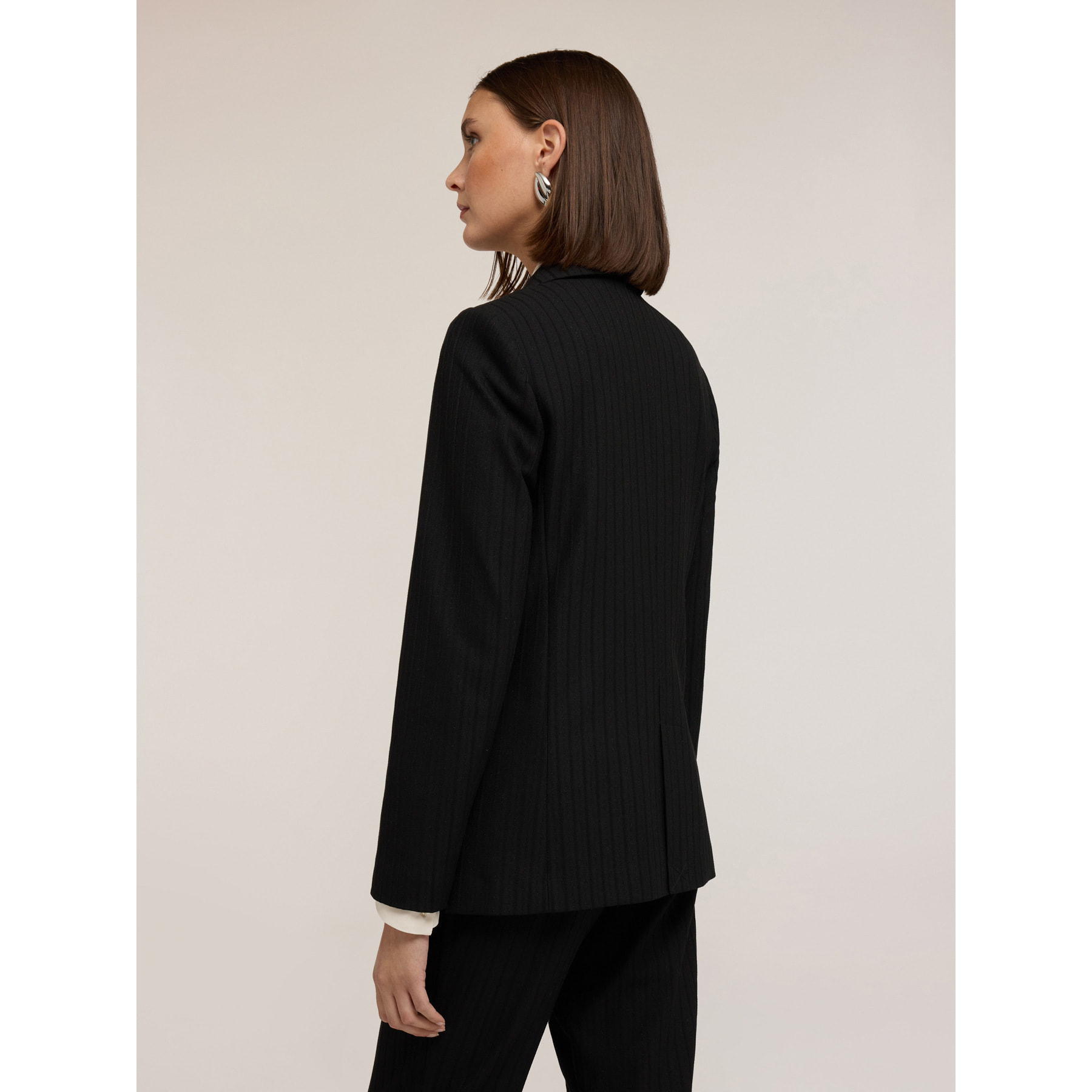 Motivi - Chaqueta estructurada cruzada a rayas - Negro