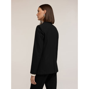Motivi - Chaqueta estructurada cruzada a rayas - Negro