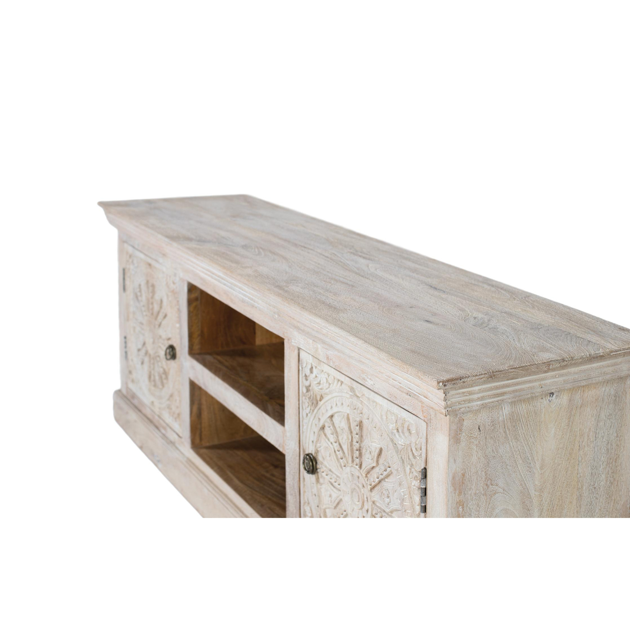 Mueble TV de Madera de Mango 152 Cm Estilo Étnico Colonial Tallado