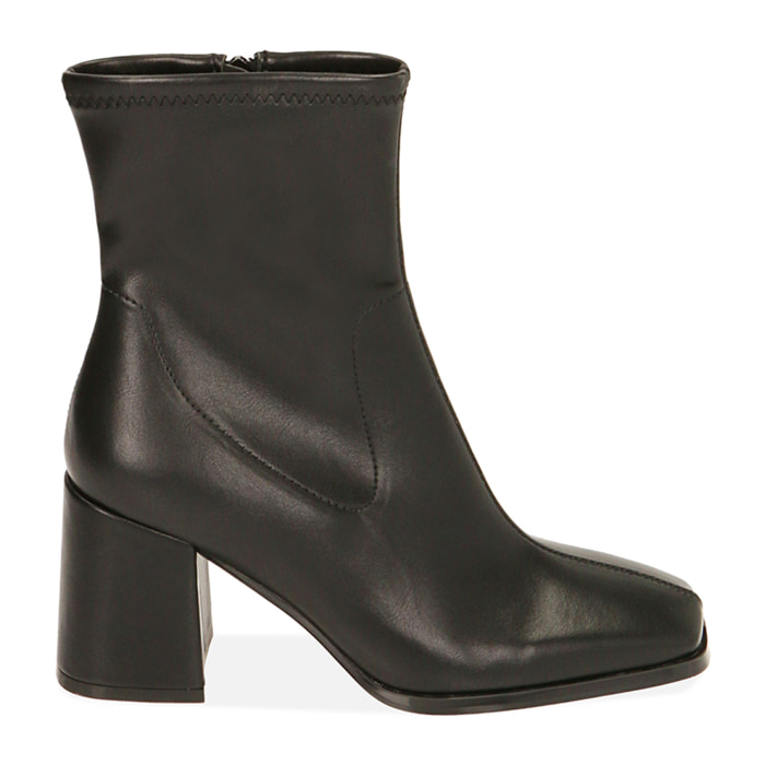 Ankle boots neri, tacco 8 cm