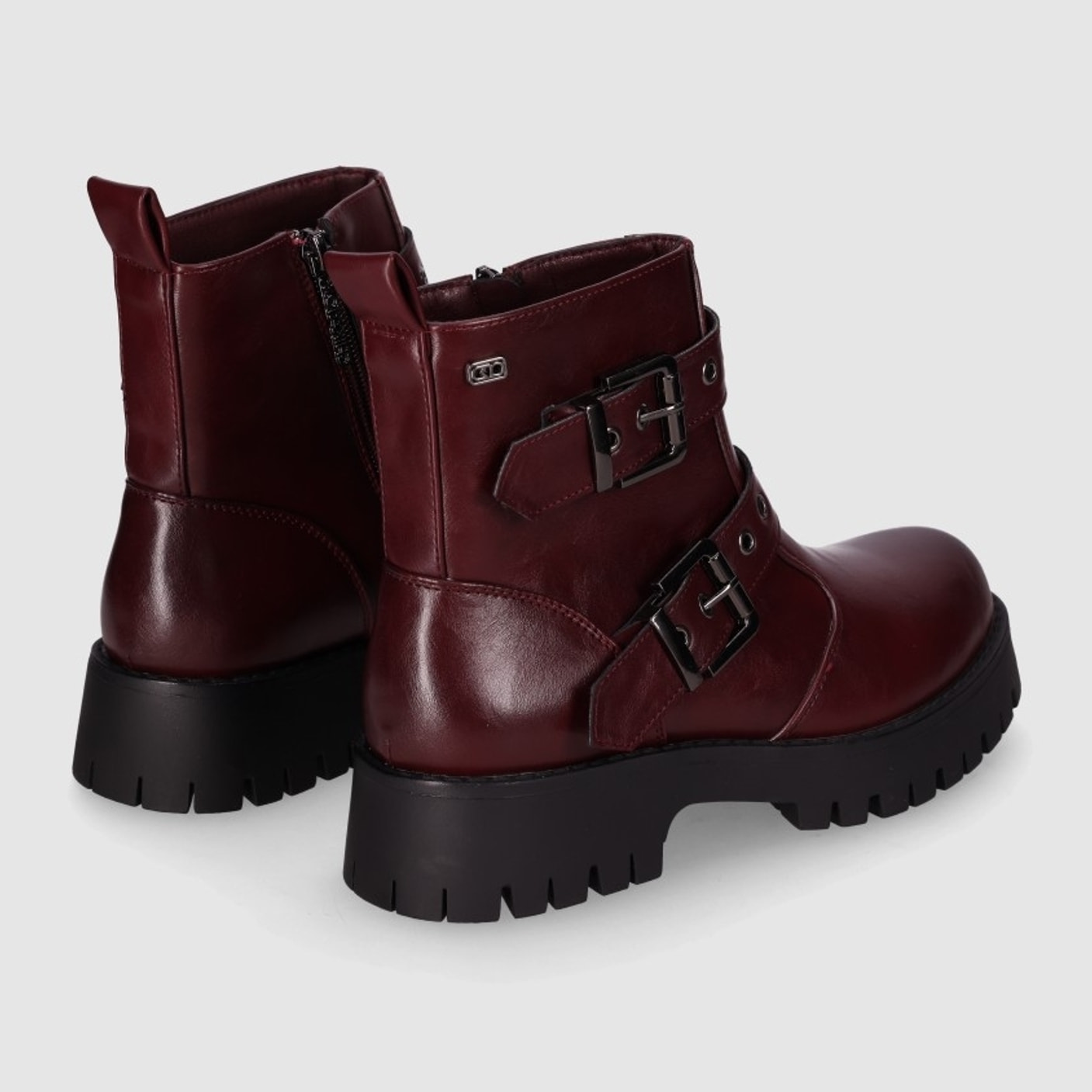 Botines - Vino - Tacón: 5 cm