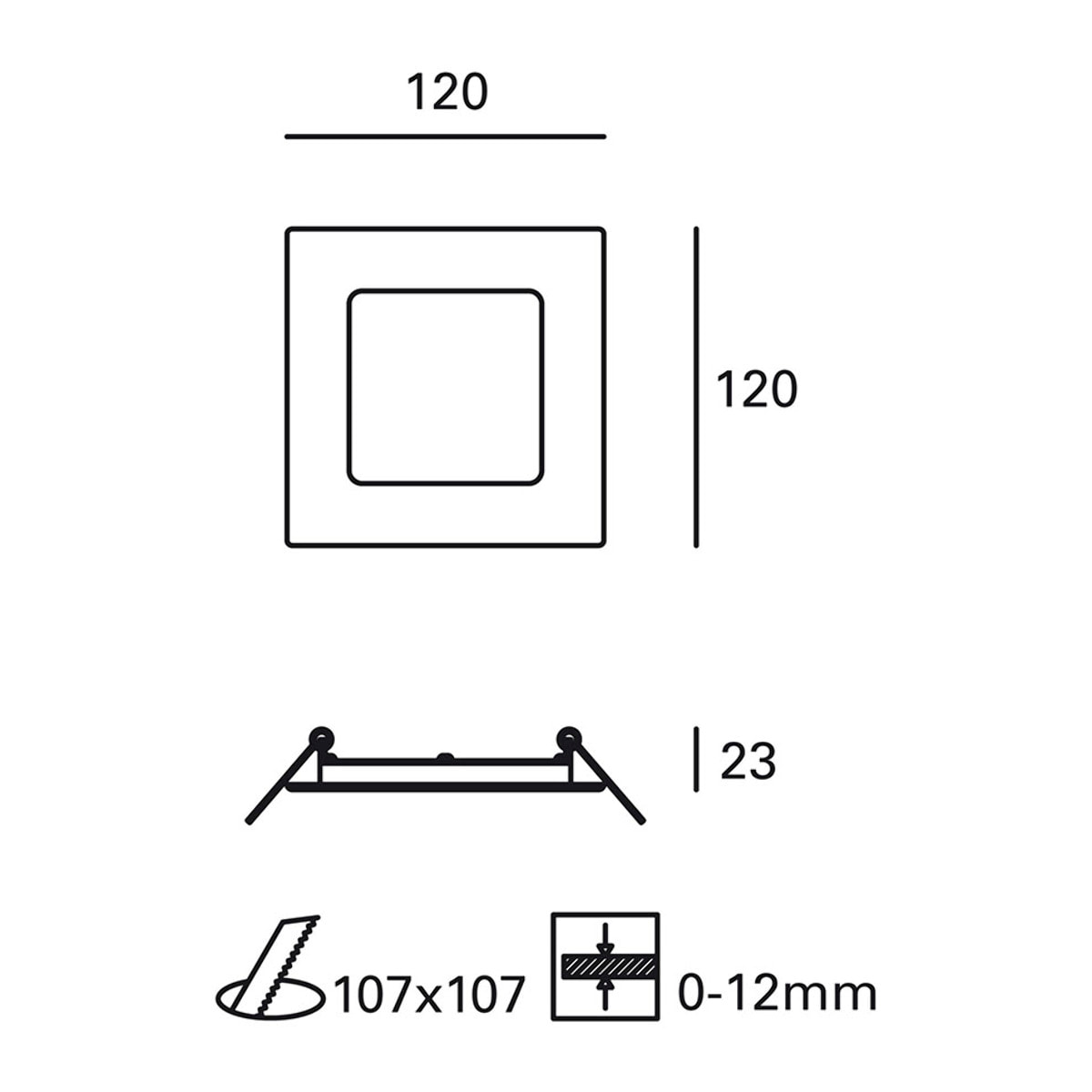 FORLIGHT Easy square downlight cuadrado con luz led blanco frío 6000K en color gris