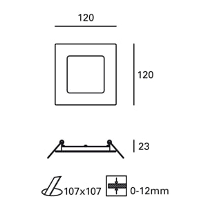 FORLIGHT Easy square downlight cuadrado con luz led blanco frío 6000K en color gris