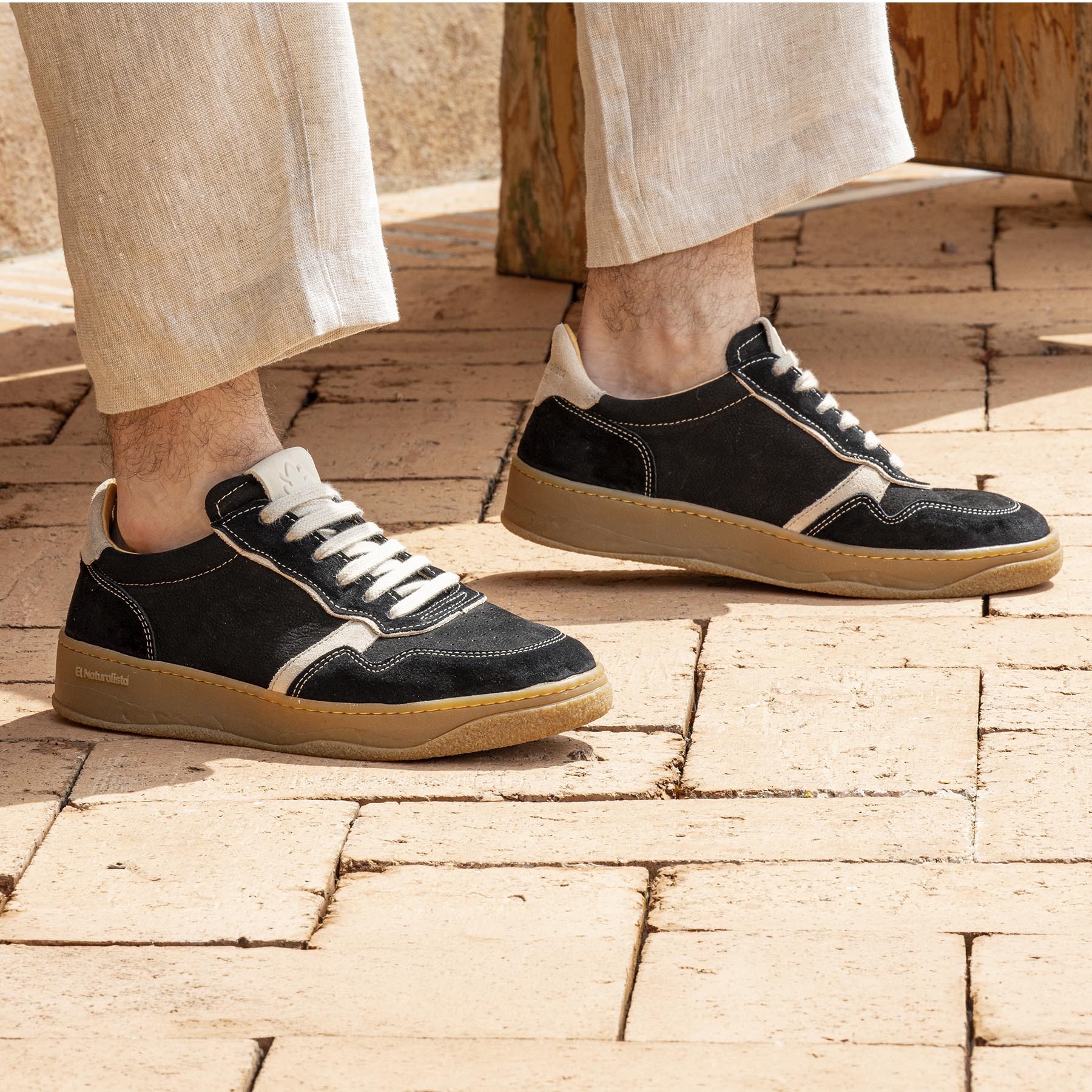 Zapatillas N5844 WAX NAPPA-SILK SUEDE TOFFEE/ GEO color Toffee