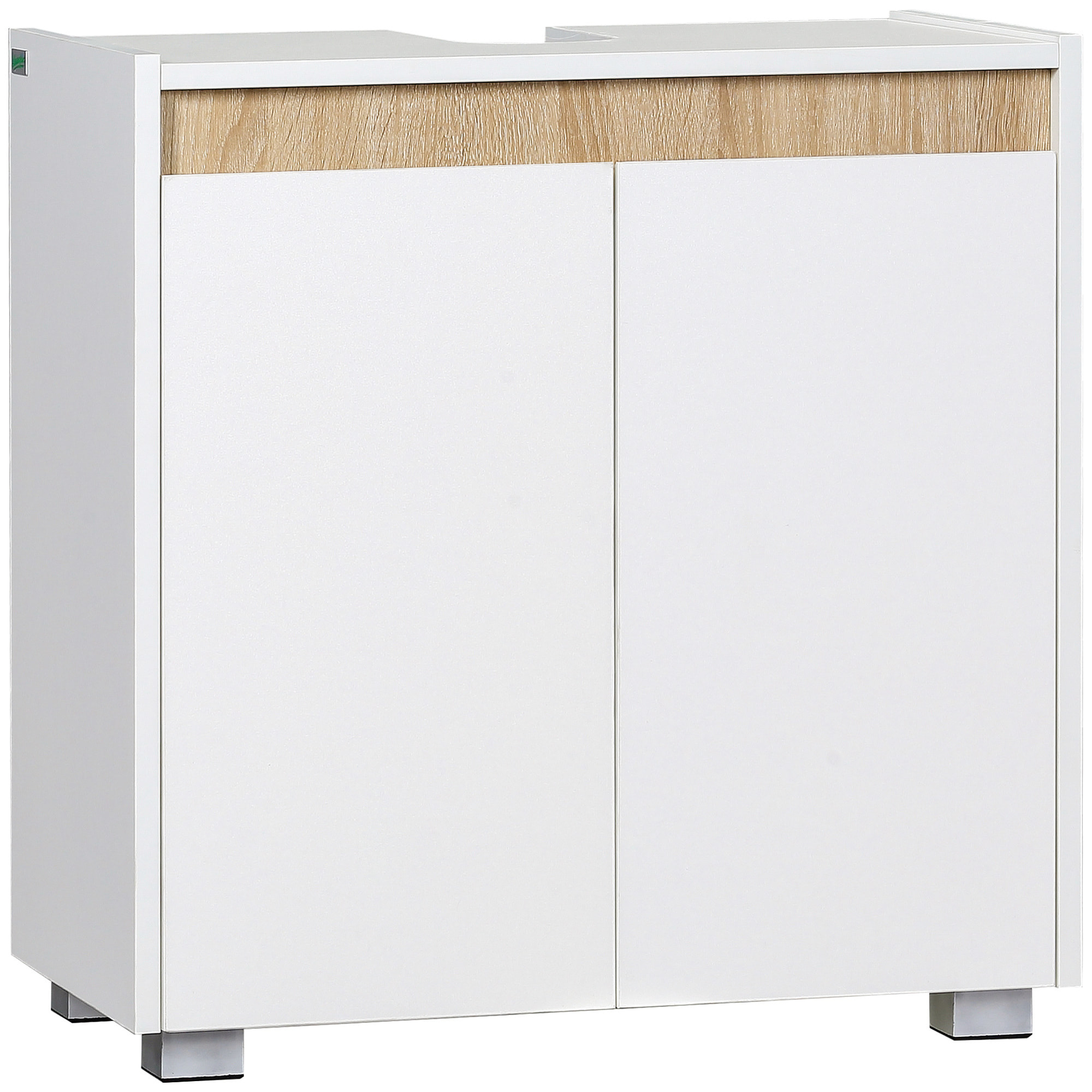 Mueble para Debajo del Lavabo con 2 Puertas Almacenamiento Interior 57x33x60 cm