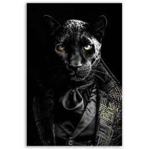 Tableau animaux habillés Panthère noire wild suits Tableau alu Dibond