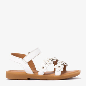 Sandali bianchi floreali da bambina Napa