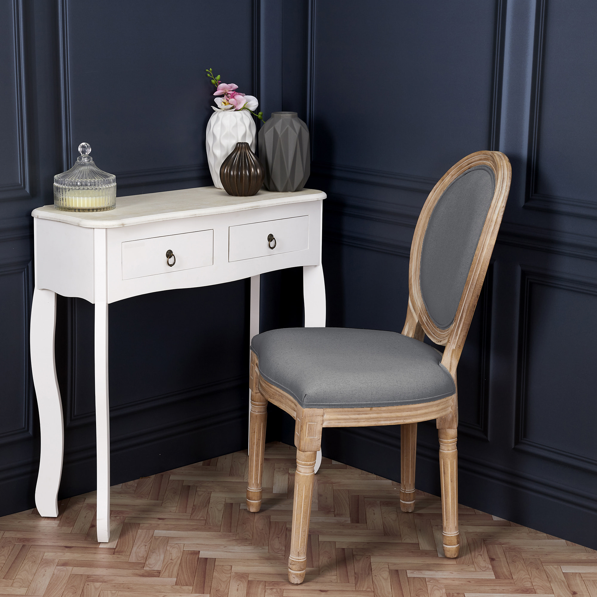 Chaise Eleonor Gris - Lot De 2